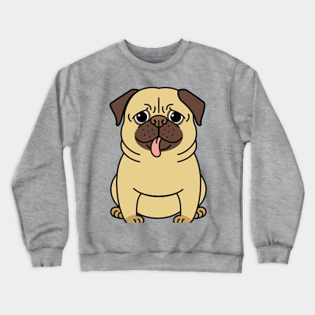 Crazy Pug Design Crewneck Sweatshirt by WaggyRockstars